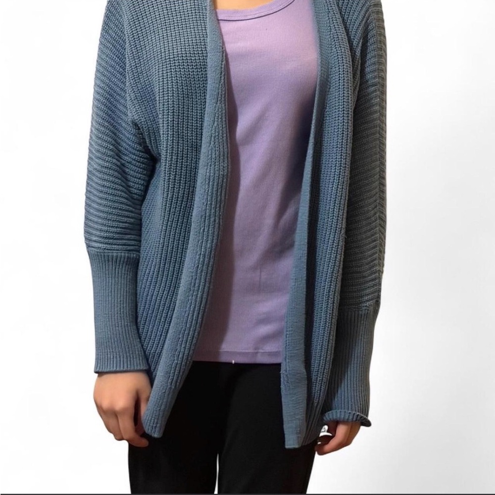 Stylish Blue Cardigan with Button Details
